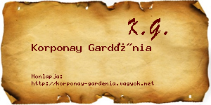 Korponay Gardénia névjegykártya